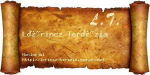 Lőrincz Terézia névjegykártya